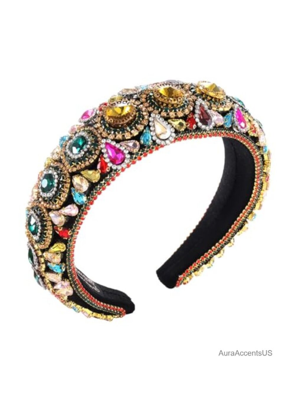 Rhinestone Padded Headband Baroque Crystal Bejewelled Hair Accessory